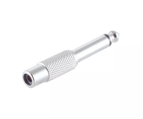 Audio adapter 6.3mm jack - RCA socket, DINIC box 6.3mm mono jack to RCA socket, metal housing